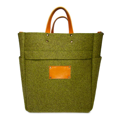 Leather and Suede and Wool Tote Bag - Cusco Journey | NOVICA